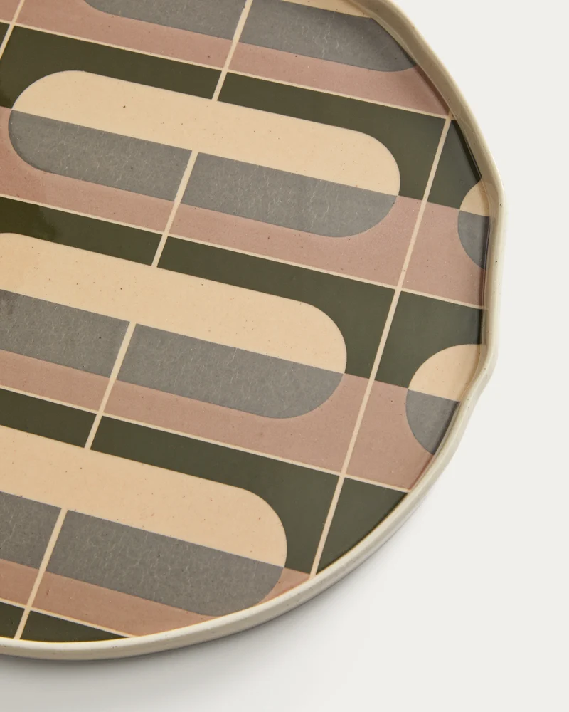 Julnet dinner plate in brown ceramic