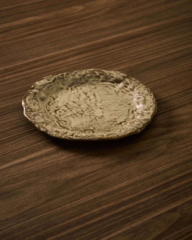 Alenia dessert plate in grey ceramic