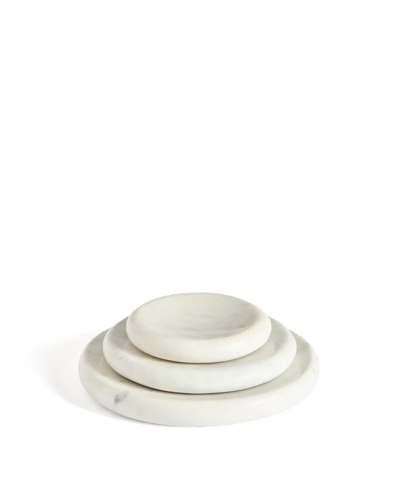 Obena Tray in White Marble - Small