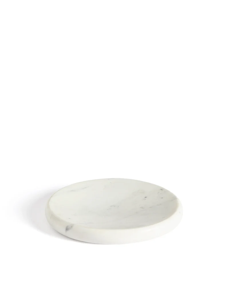 Obena Tray in White Marble - Large