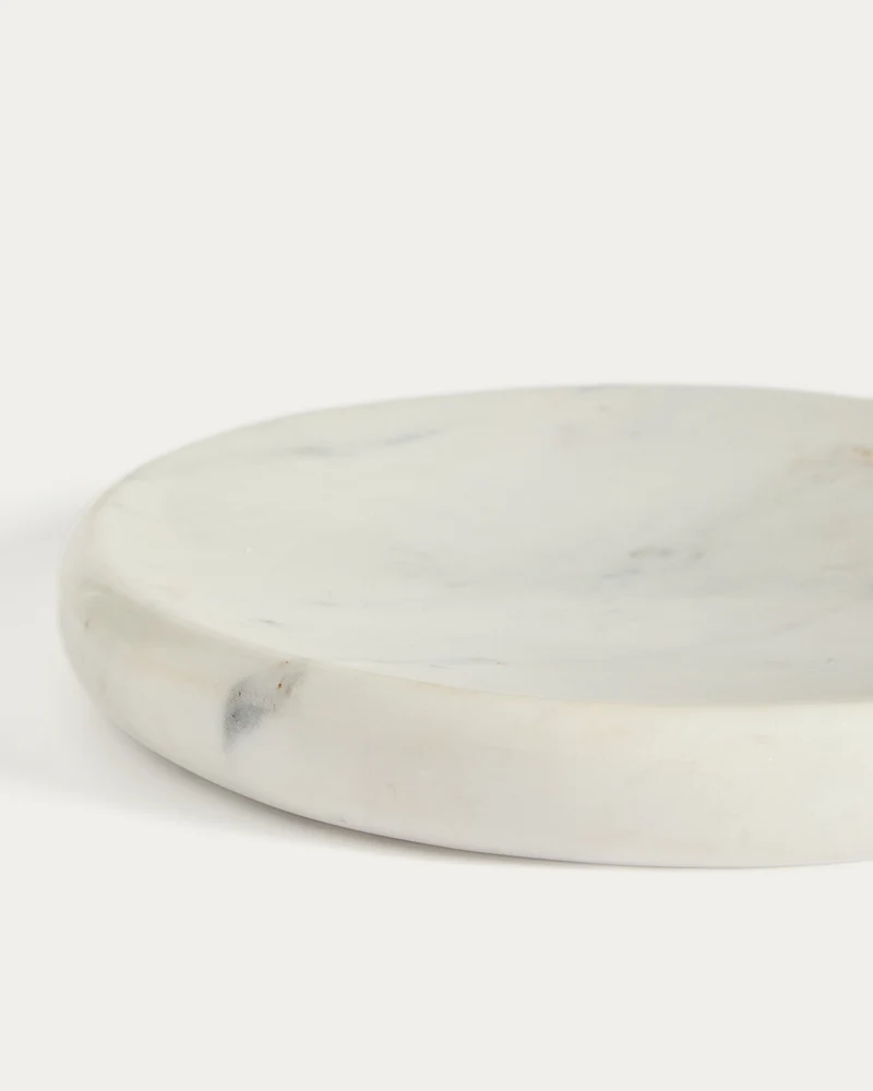 Obena Tray in White Marble - Large