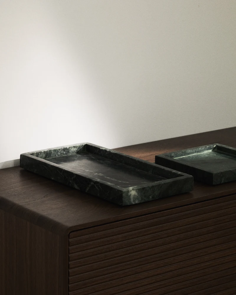 Serela Tray in Green Marble