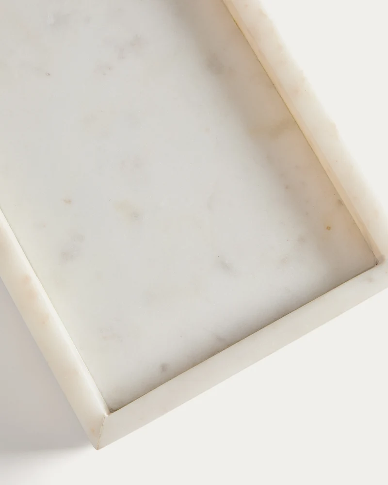 Serela Tray in White Marble