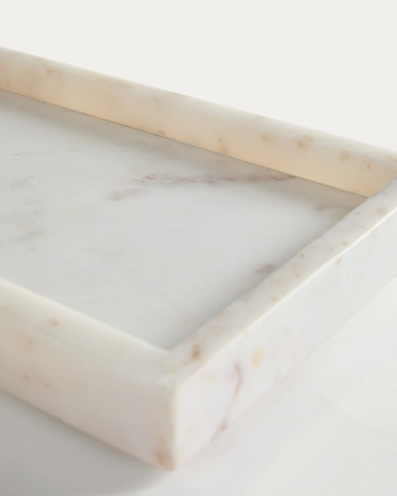 Serela Tray in White Marble
