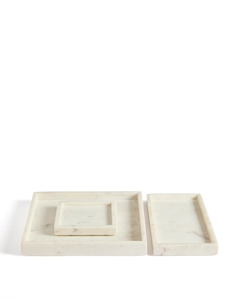 Serela Tray in White Marble
