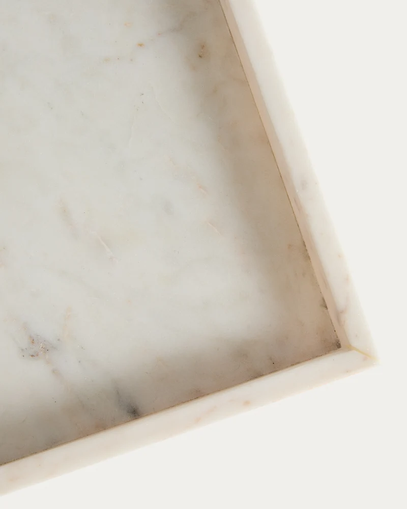 Serela Tray in White Marble