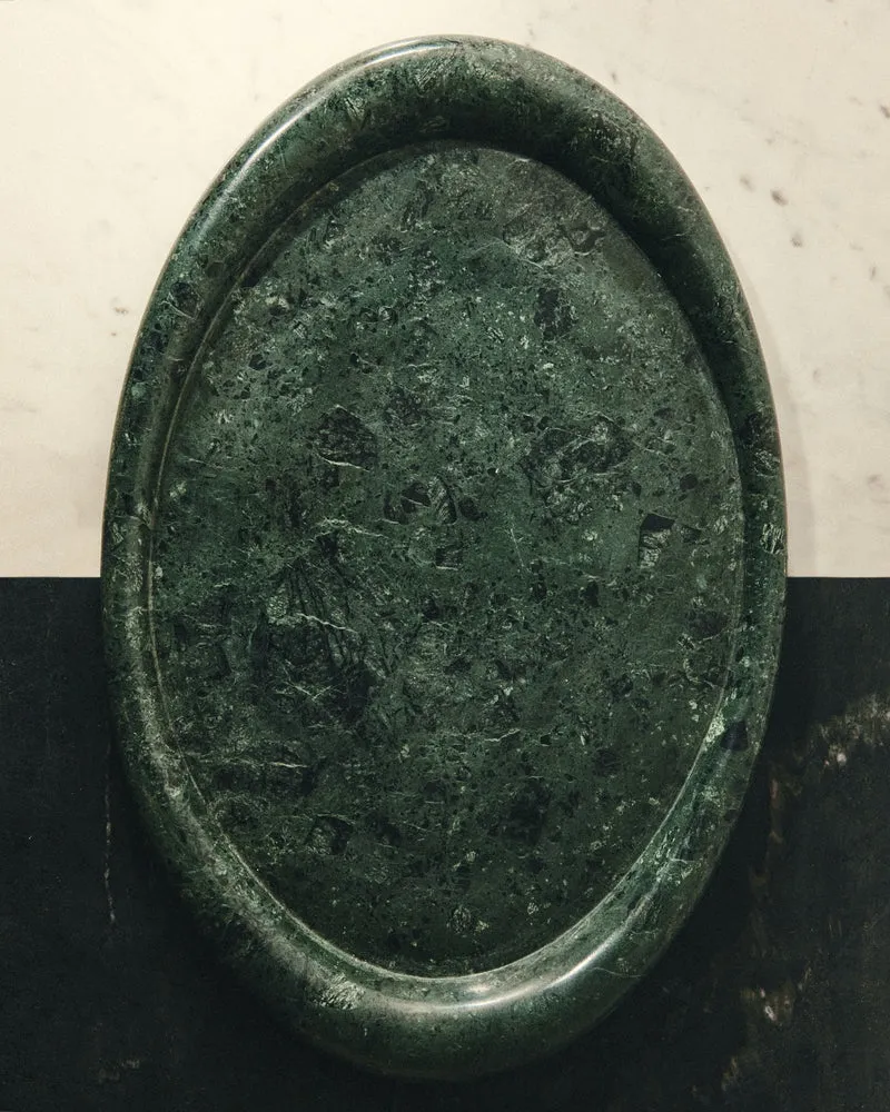 Lenorel Tray in Green Marble - Large