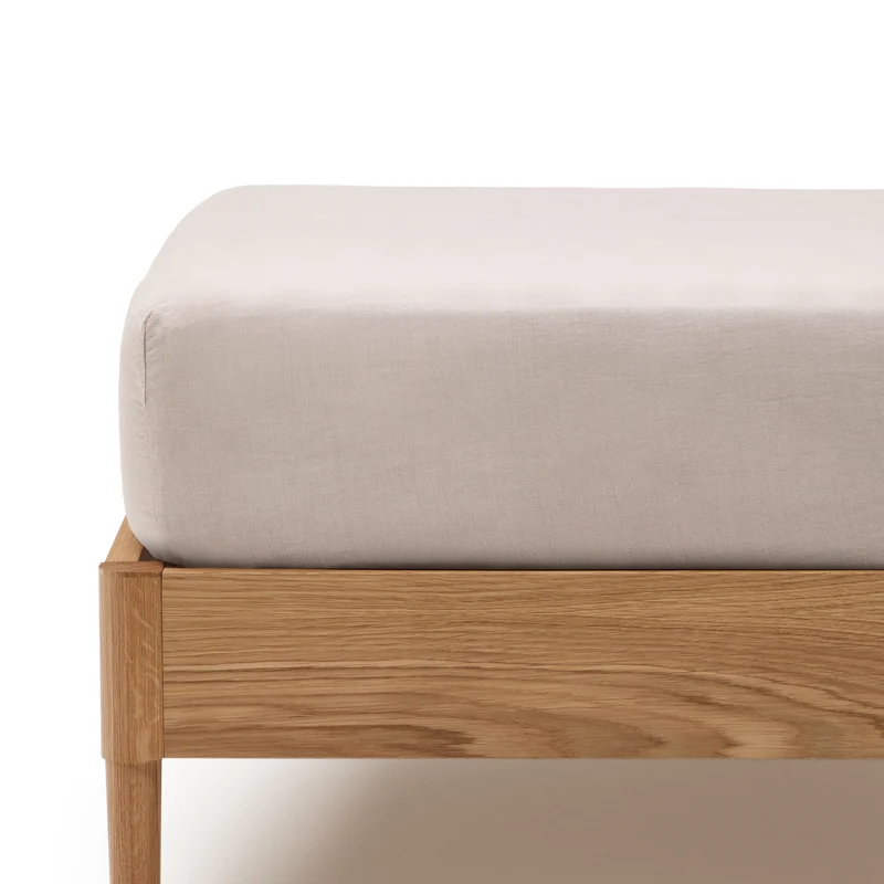 Simmel grey linen blend adjustable bottom sheet for 180 cm bed