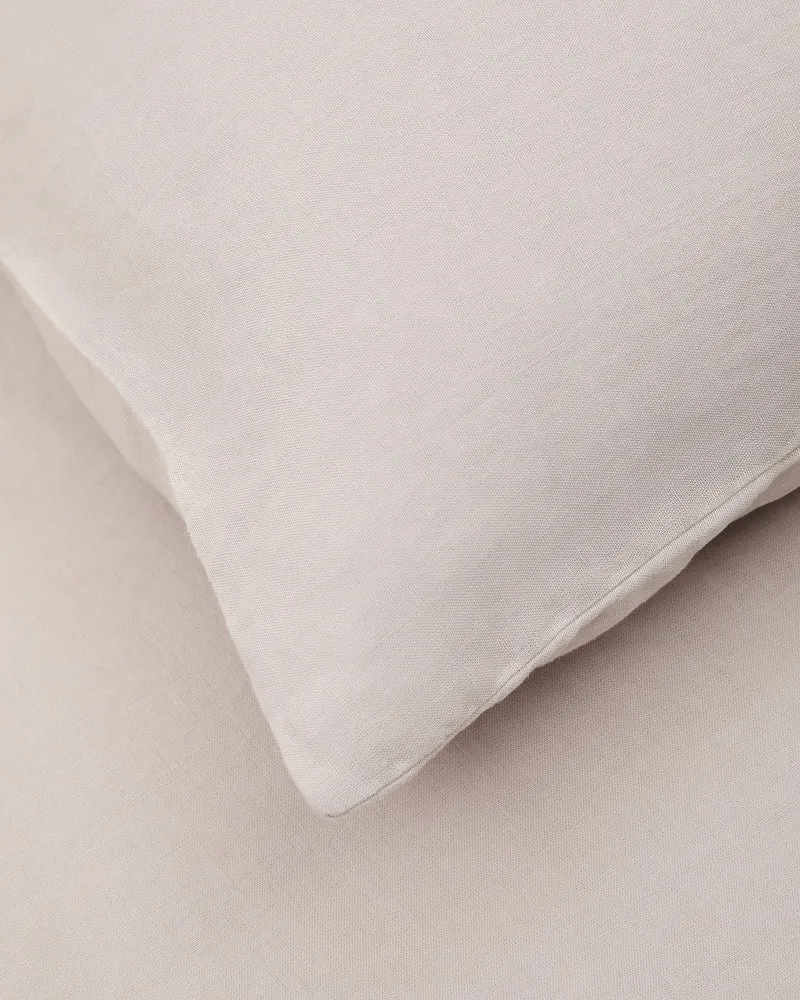 Simmel grey linen blend duvet and pillow cover set for 180 cm bed