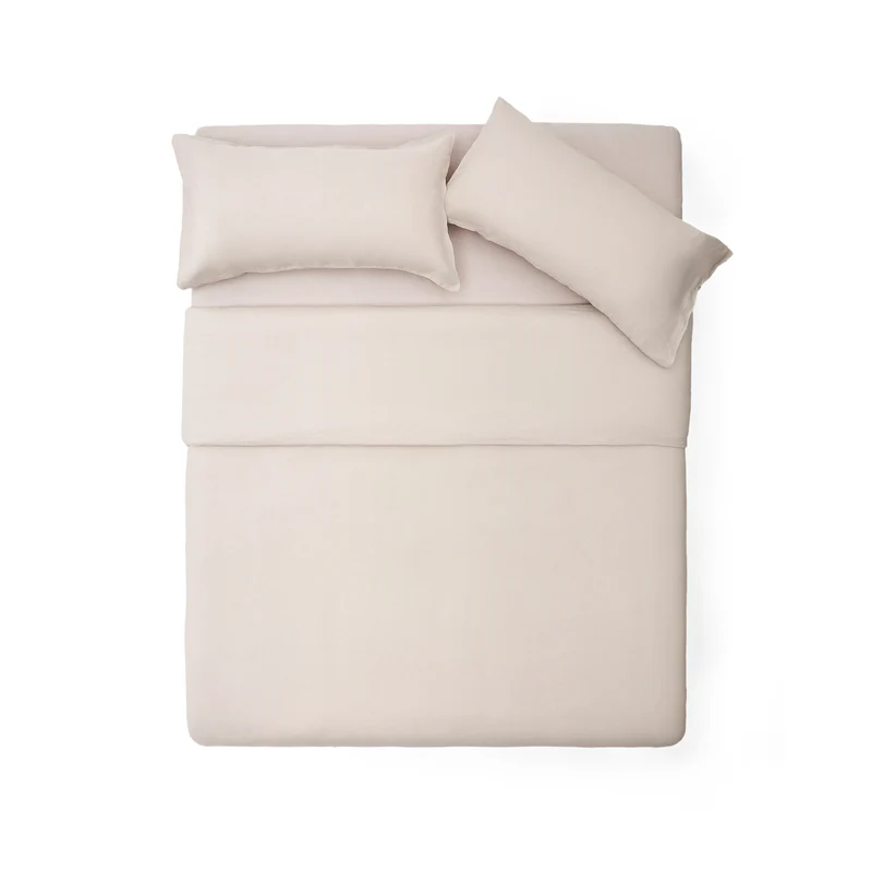 Simmel grey linen blend duvet and pillow cover set for 90 cm bed