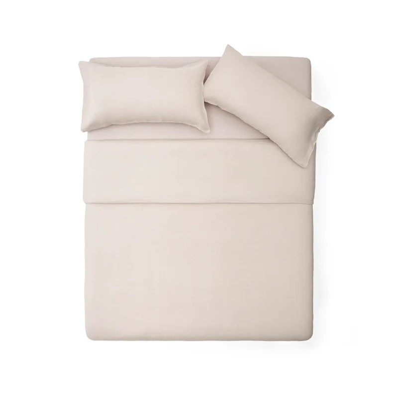 Simmel grey linen blend duvet and pillow cover set for 90 cm bed