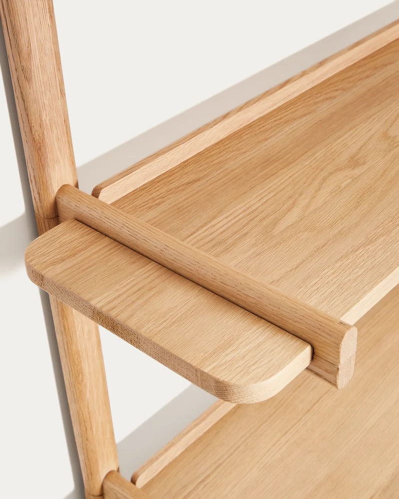 Sitra modular shelf, 6 solid oak wood shelves in a natural finish, 90 cm, FSC Mix Credit
