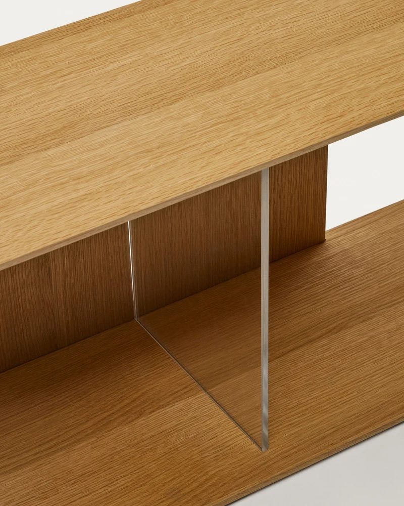 Litto set of 6 modular shelving units in oak wood veneer, 168 x 114 cm