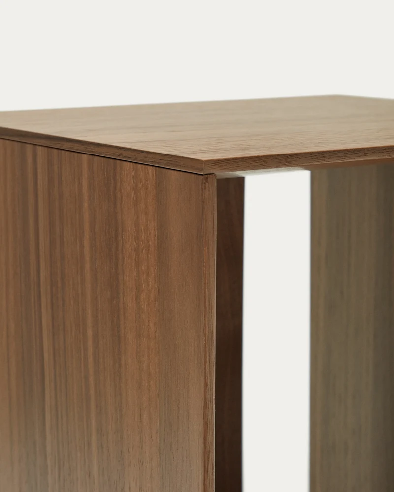 Litto set of 2 modular shelving units in walnut wood veneer, 101 x 76 cm