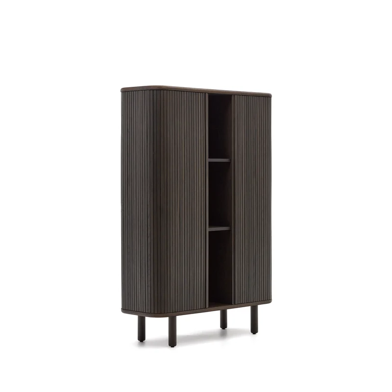 Mailen 2 door highboard in ash veneer with a dark finish 110 x 160 cm