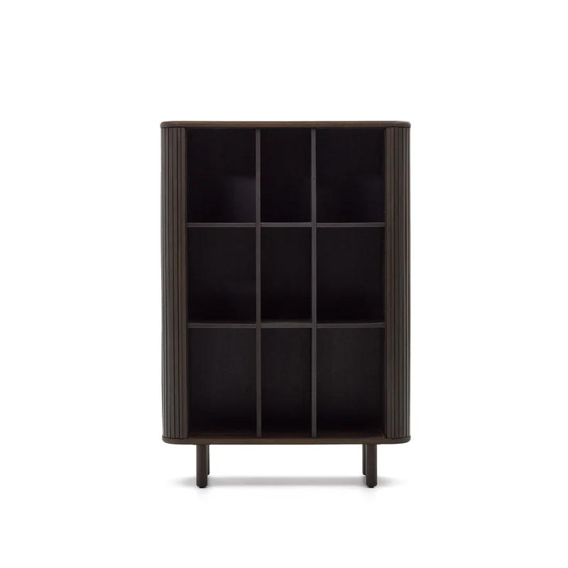 Mailen 2 door highboard in ash veneer with a dark finish 110 x 160 cm