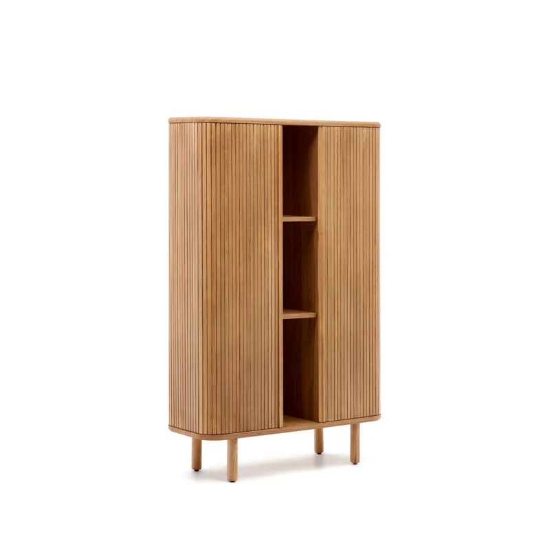 Mailen 2 door highboard in ash veneer with a natural finish 110 x 160 cm
