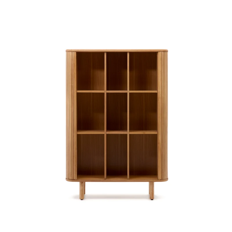Mailen 2 door highboard in ash veneer with a natural finish 110 x 160 cm
