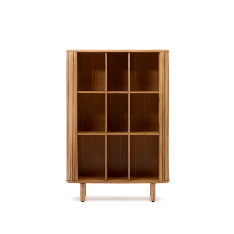Mailen 2 door highboard in ash veneer with a natural finish 110 x 160 cm