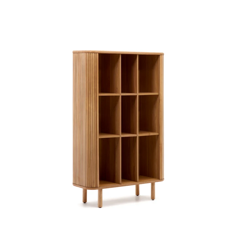 Mailen 2 door highboard in ash veneer with a natural finish 110 x 160 cm