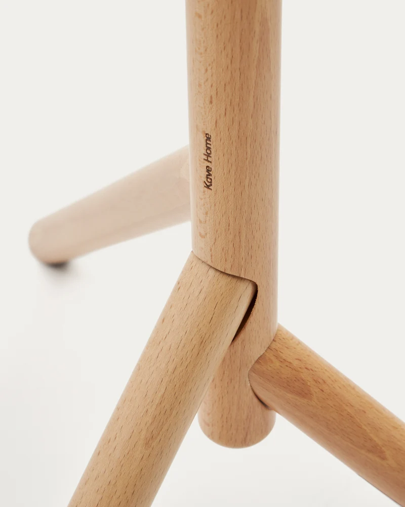 Nadue coat rack in solid beech wood with natural finish 163 cm