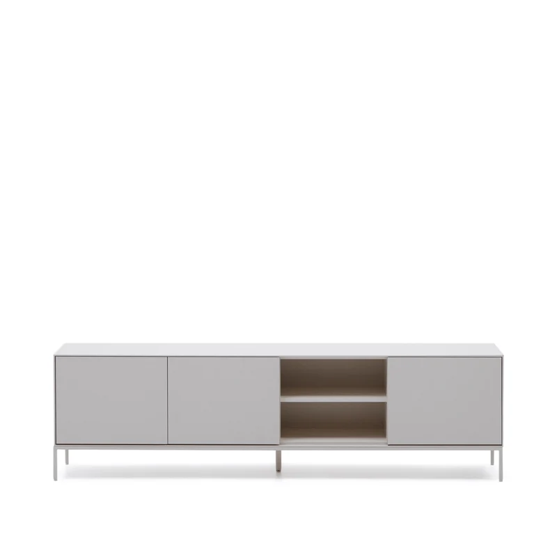 Vedrana TV 3-door cabinet white lacquered MDF 195 x 55 cm