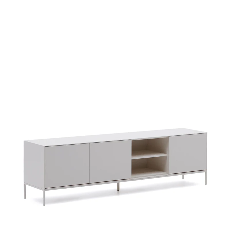 Vedrana TV 3-door cabinet white lacquered MDF 195 x 55 cm