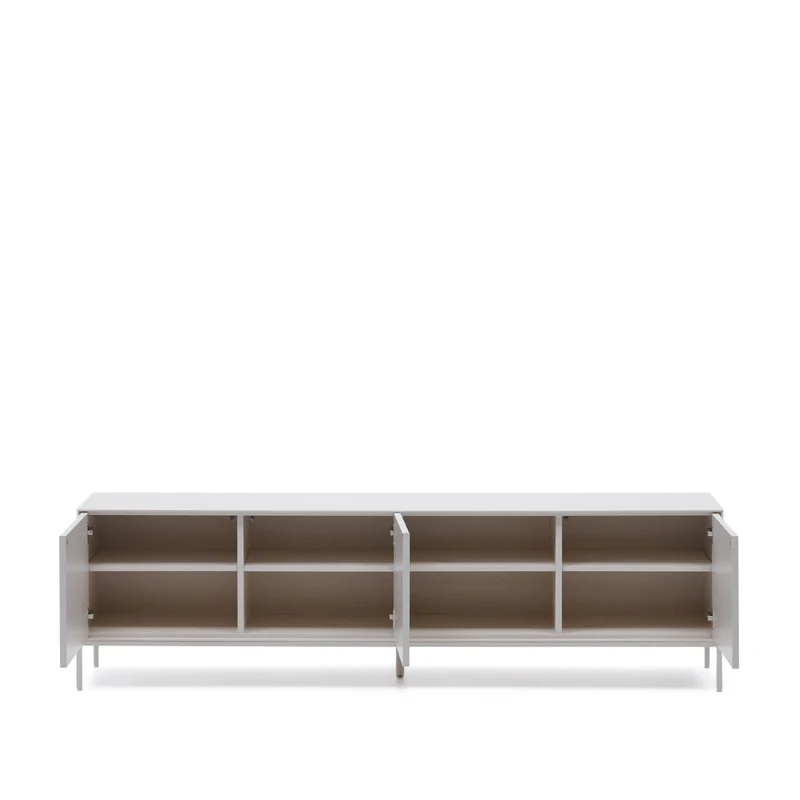 Vedrana TV 3-door cabinet white lacquered MDF 195 x 55 cm