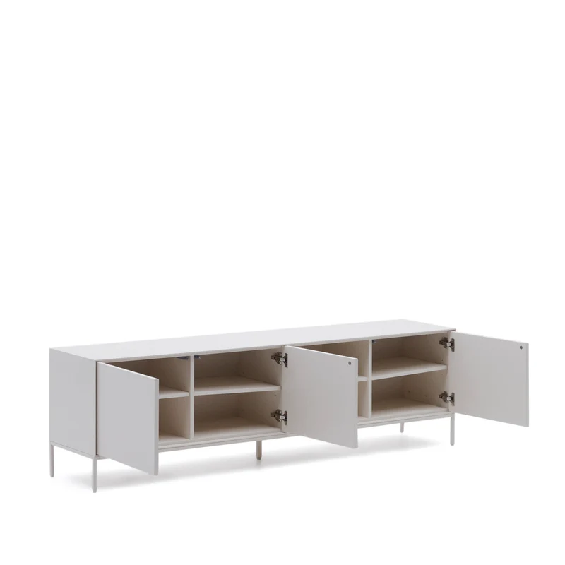 Vedrana TV 3-door cabinet white lacquered MDF 195 x 55 cm