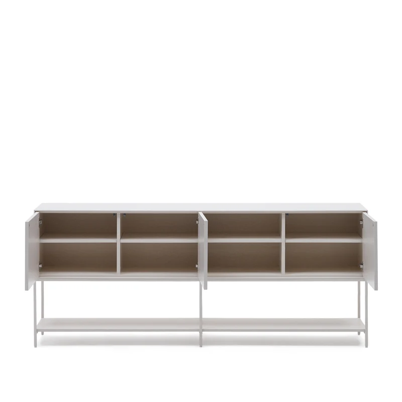 Vedrana 3-door sideboard white lacquered MDF 195 x 80 cm