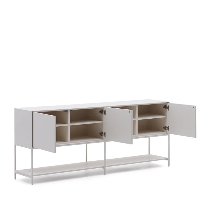 Vedrana 3-door sideboard white lacquered MDF 195 x 80 cm