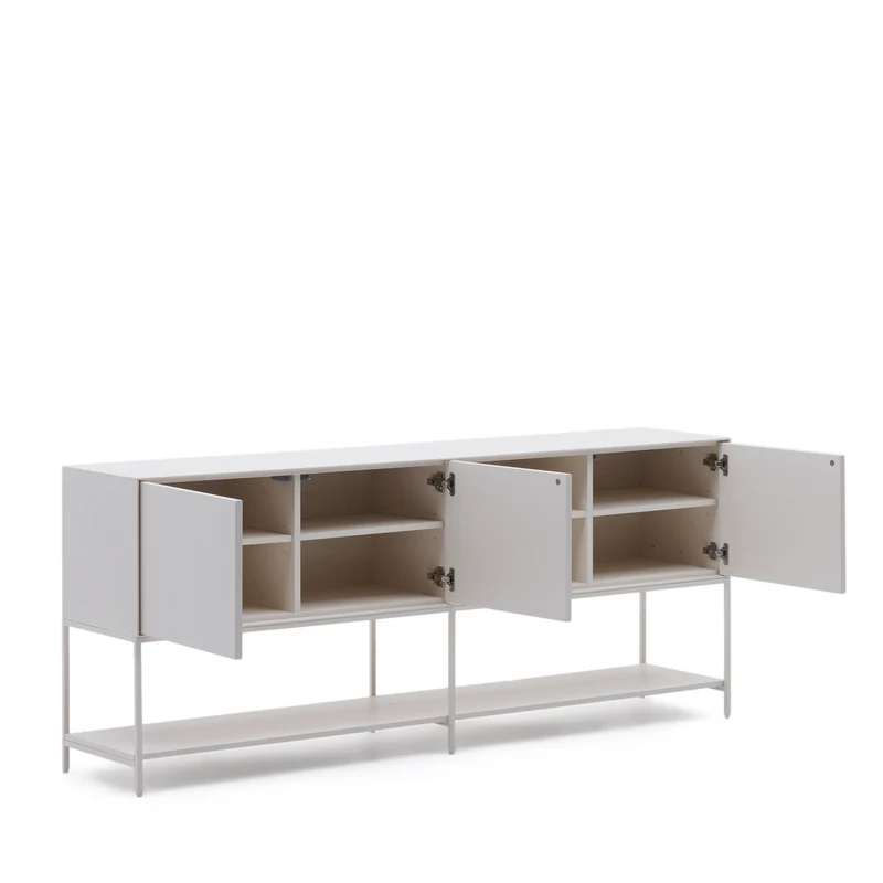 Vedrana 3-door sideboard white lacquered MDF 195 x 80 cm