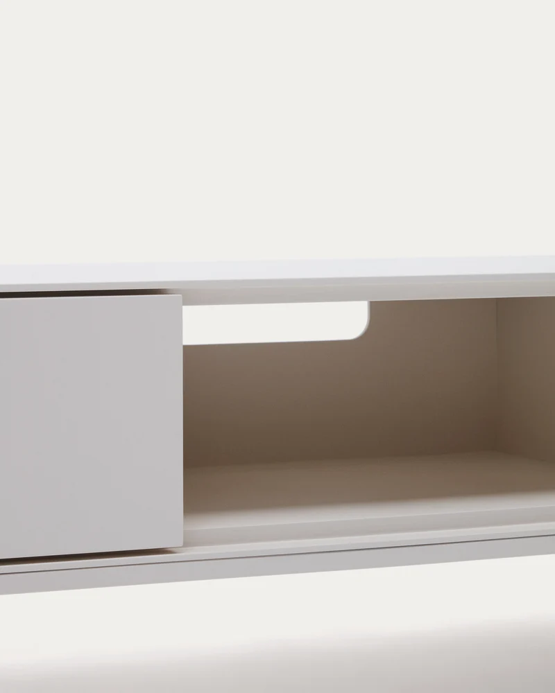 Vedrana TV 3-drawer cabinet white lacquered MDF 195 x 35 cm