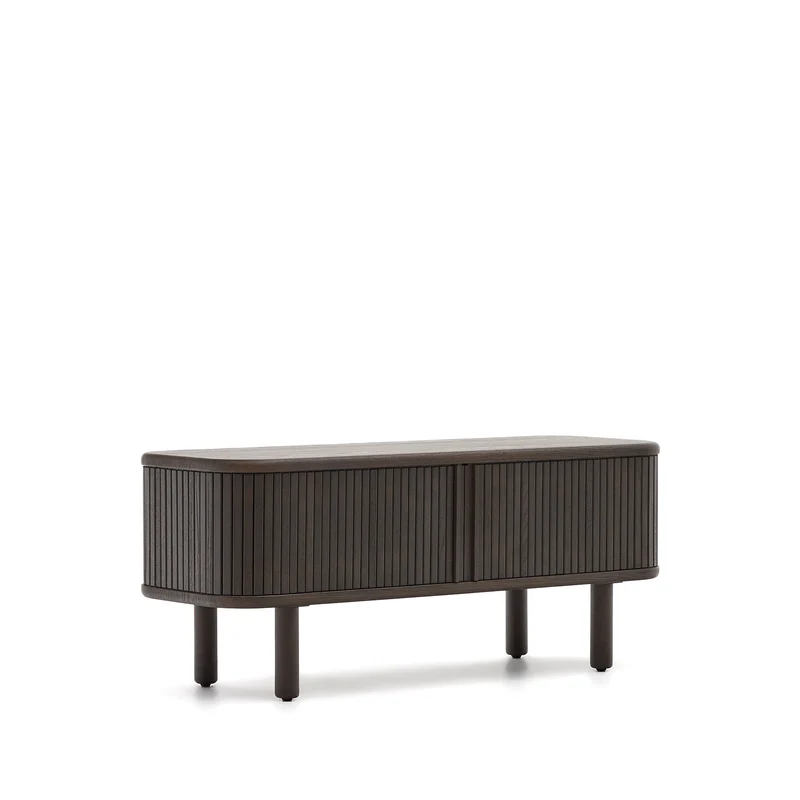 Mailen 2 door TV stand in ash veneer with a dark finish 120 x 50 cm