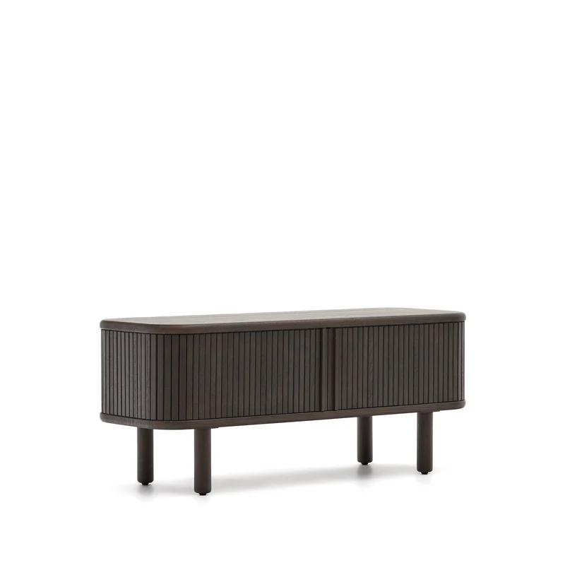Mailen 2 door TV stand in ash veneer with a dark finish 120 x 50 cm