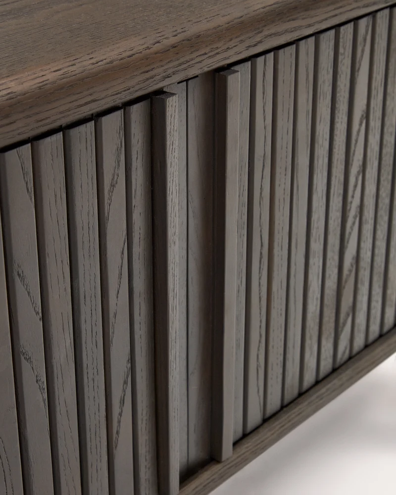 Mailen 2 door TV stand in ash veneer with a dark finish 120 x 50 cm