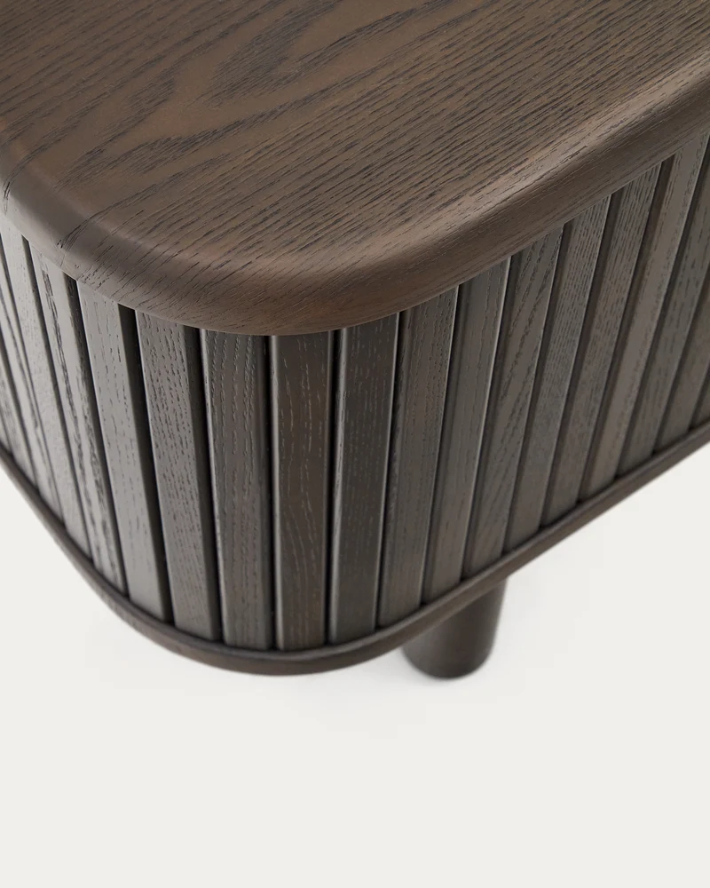 Mailen 2 door TV stand in ash veneer with a dark finish 120 x 50 cm