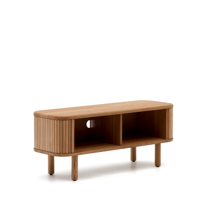 Mailen 2 door TV stand in ash veneer with a natural finish 120 x 50 cm