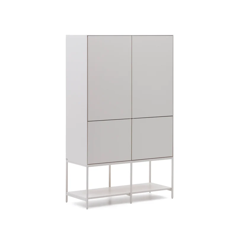 Vedrana 4-door tall sideboard white lacquered MDF 97.5 x 160 cm