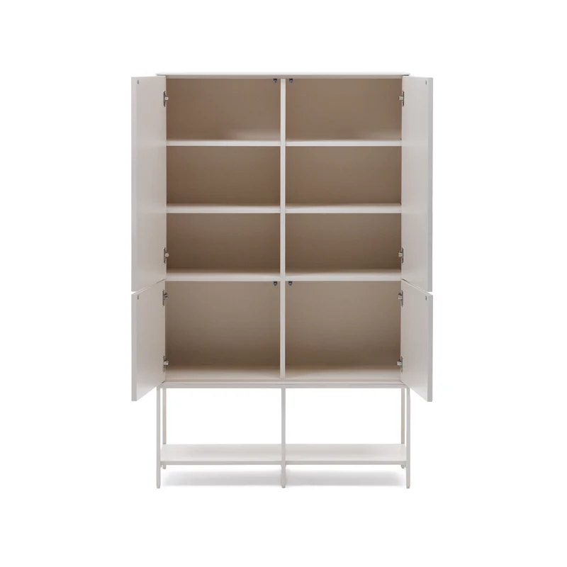Vedrana 4-door tall sideboard white lacquered MDF 97.5 x 160 cm