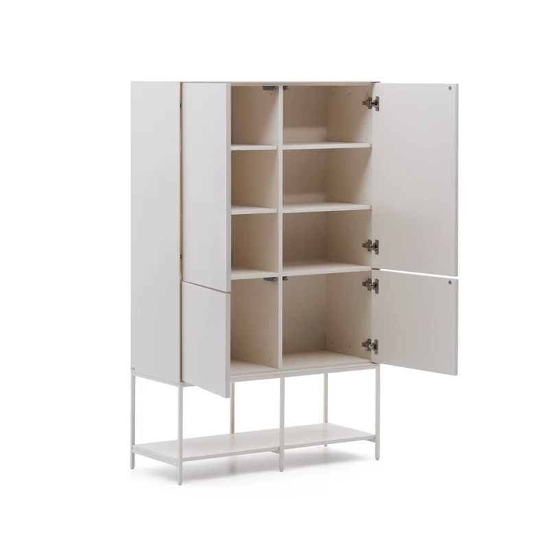 Vedrana 4-door tall sideboard white lacquered MDF 97.5 x 160 cm