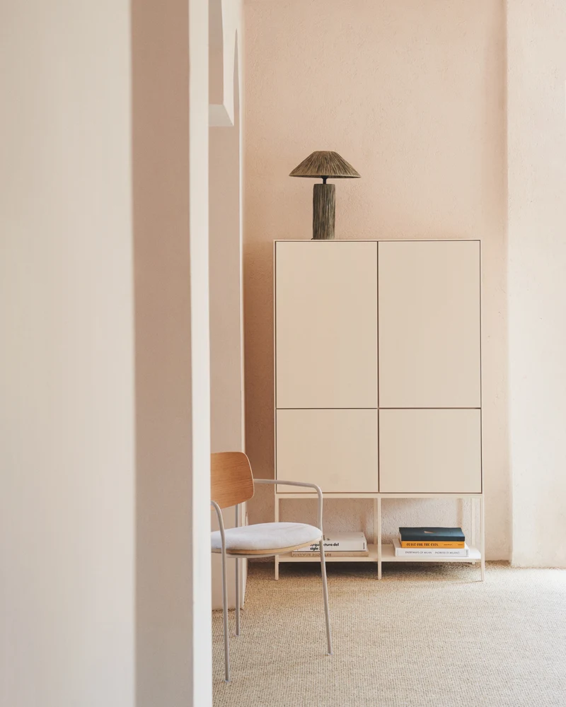 Vedrana 4-door tall sideboard white lacquered MDF 97.5 x 160 cm