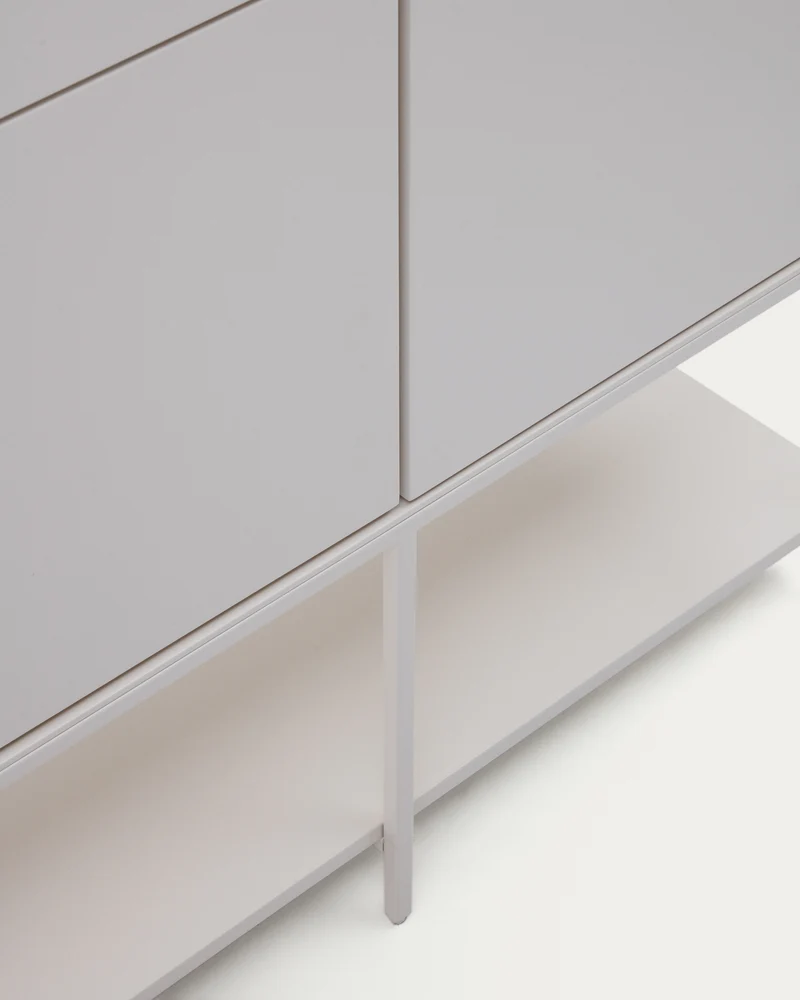 Vedrana 4-door tall sideboard white lacquered MDF 97.5 x 160 cm