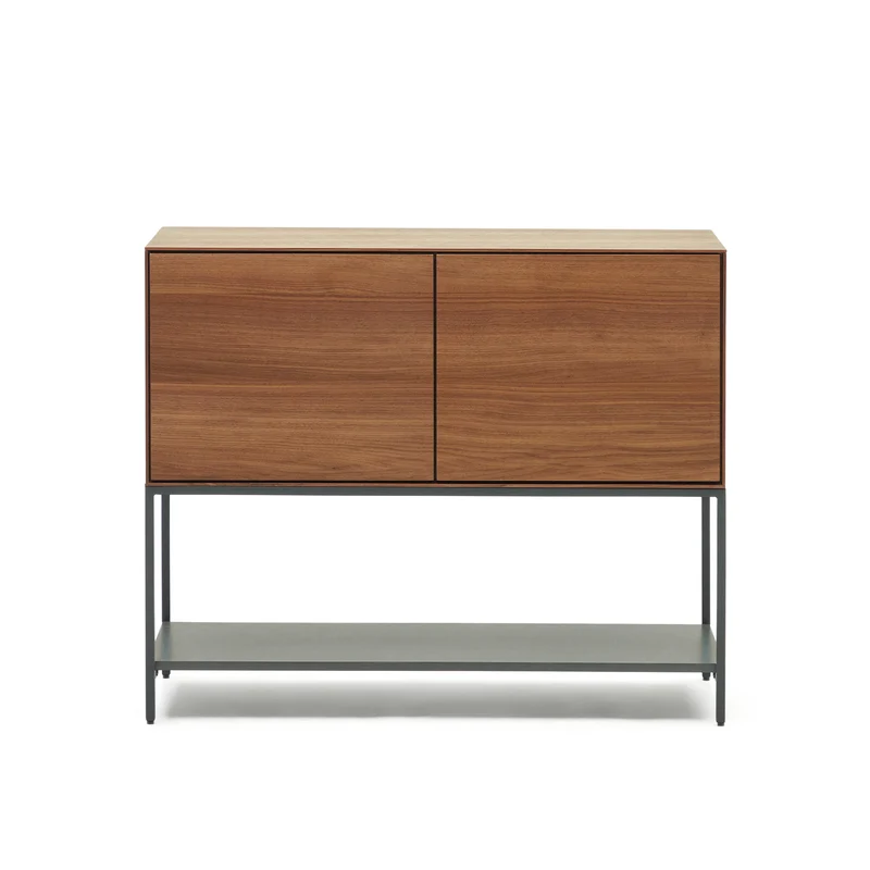 Vedrana 2 door sideboard in walnut veneer with steel legs, 97.5 x 80 cm