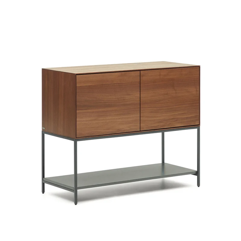Vedrana 2 door sideboard in walnut veneer with steel legs, 97.5 x 80 cm