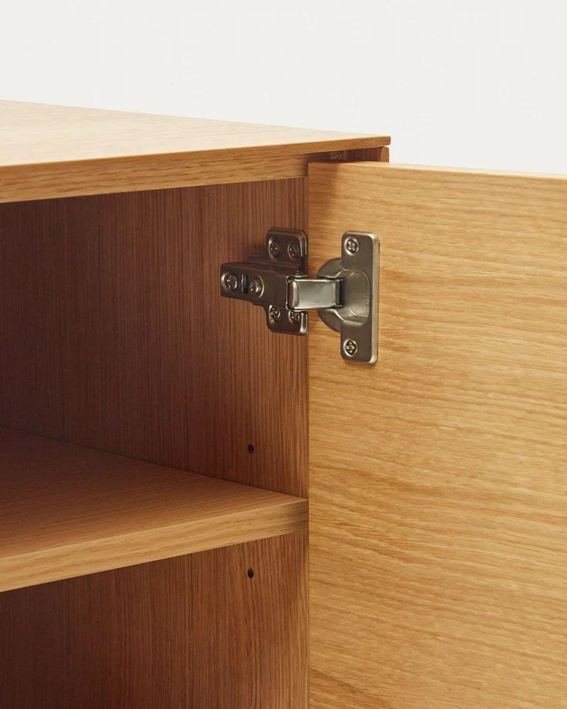 Vedrana 2 door sideboard in oak veneer with steel legs, 98 x 80 cm