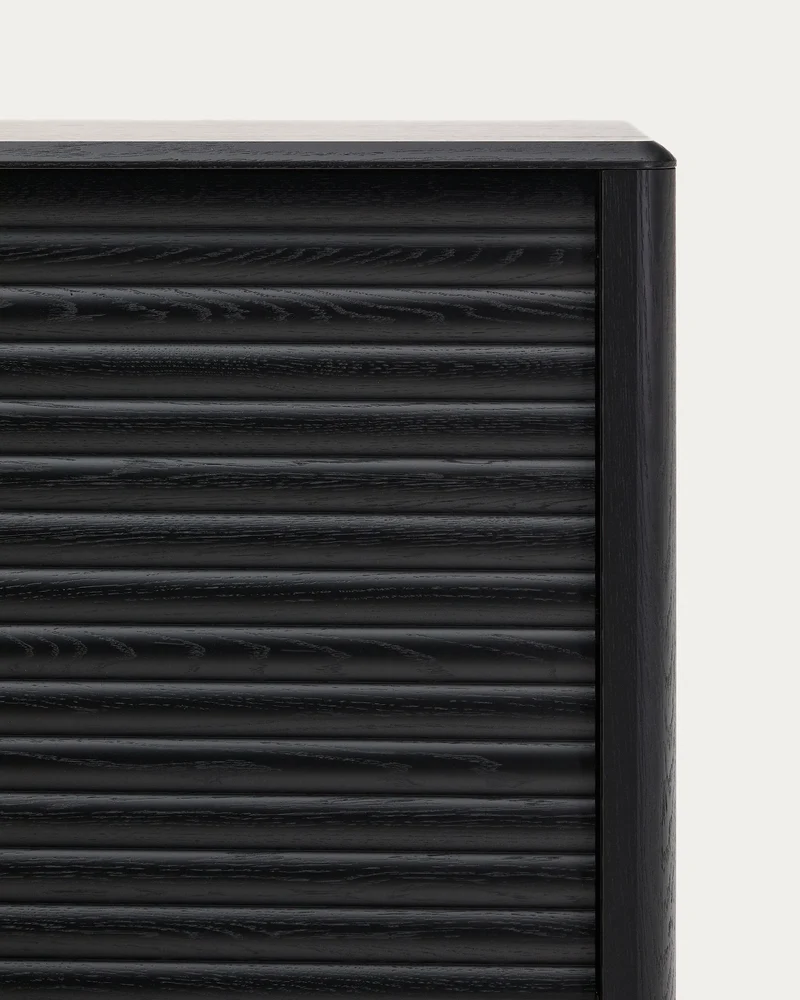 Lenon tall sideboard, 4 doors solid wood and black oak veneer 104,5x144 cm FSC Mix Credit