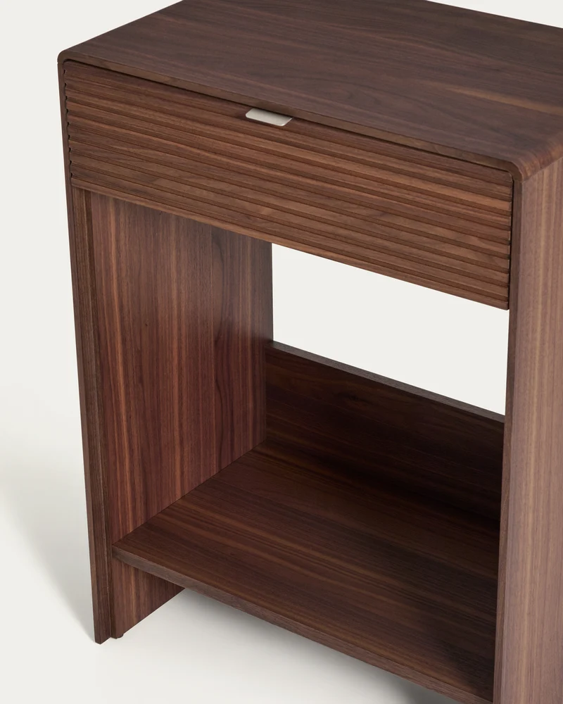 Norlen sideboard with drawer and shelf in walnut veneer FSC Mix Credit 60 x 81cm