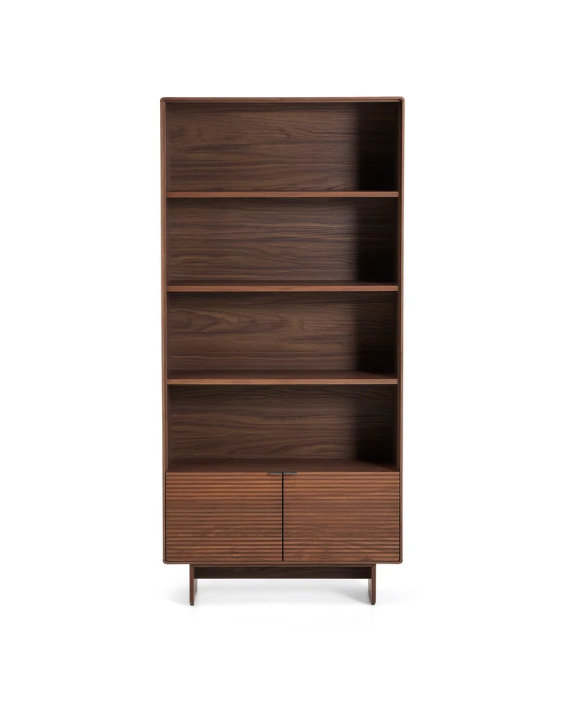 Norlen walnut veneer shelving unit FSC Mix Credit 90 x 190cm