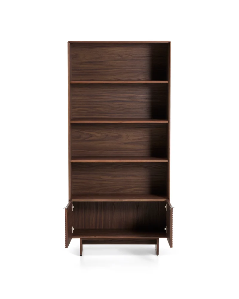 Norlen walnut veneer shelving unit FSC Mix Credit 90 x 190cm